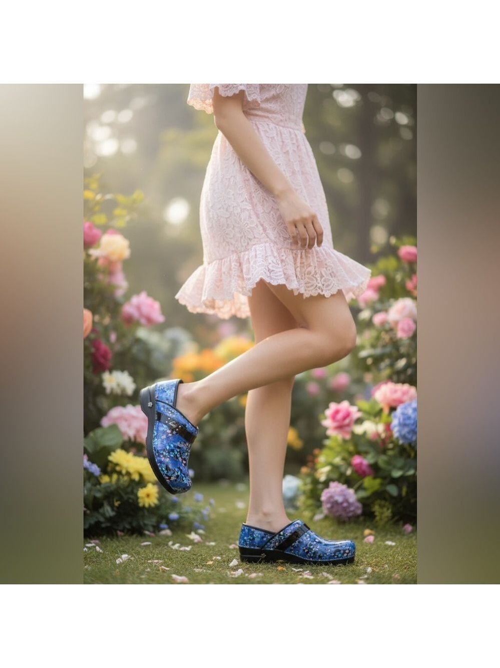 Koi Women's Blue Butterfly Clogs - Picture 6 of 15